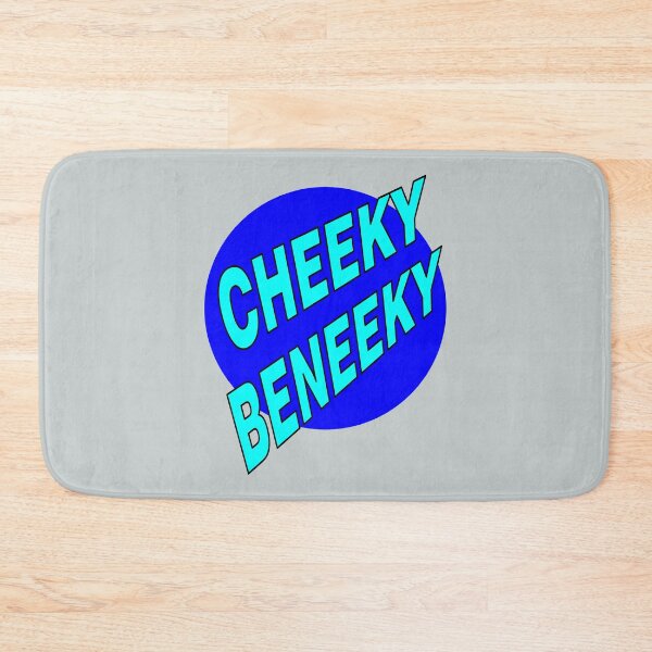 Item preview, Cheeky Beneeky, Light Blue Bold Font on Blue Circle designed and sold by AASparksDesigns.