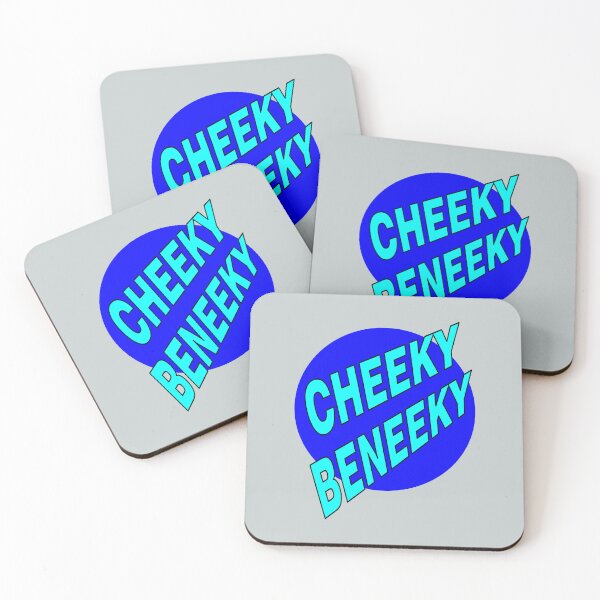 Item preview, Cheeky Beneeky, Light Blue Bold Font on Blue Circle designed and sold by AASparksDesigns.