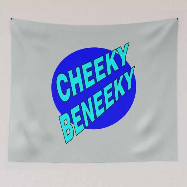 Item preview, Cheeky Beneeky, Light Blue Bold Font on Blue Circle designed and sold by AASparksDesigns.