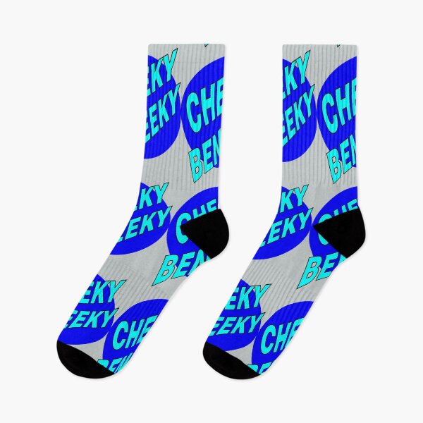 Item preview, Cheeky Beneeky, Light Blue Bold Font on Blue Circle designed and sold by AASparksDesigns.