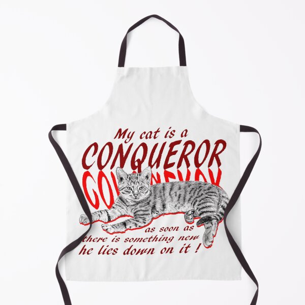 Item preview, Conquering cat - graphite version, red colorized English text designed and sold by SylvieG18.
