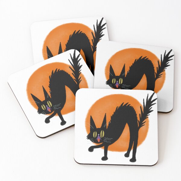 Item preview, Spooked Black Halloween Cat designed and sold by makell-creates.