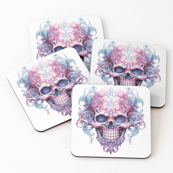 Item preview, Spooky Halloween Pink Skull designed and sold by ArtFromBeyond.