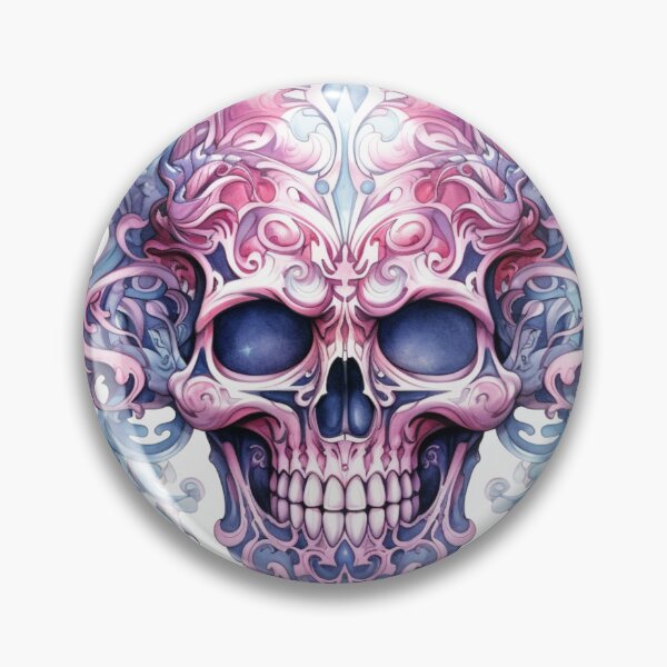 Item preview, Spooky Halloween Pink Skull designed and sold by ArtFromBeyond.
