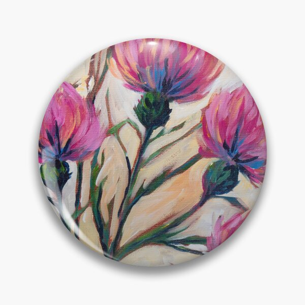Item preview, Pink Thistles - Wildflower Painting designed and sold by EveiArt.