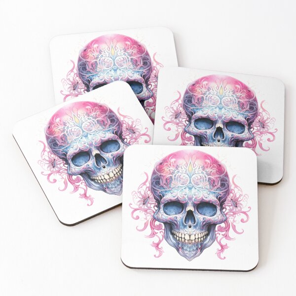 Item preview, Spooky Halloween Pink Skull designed and sold by ArtFromBeyond.