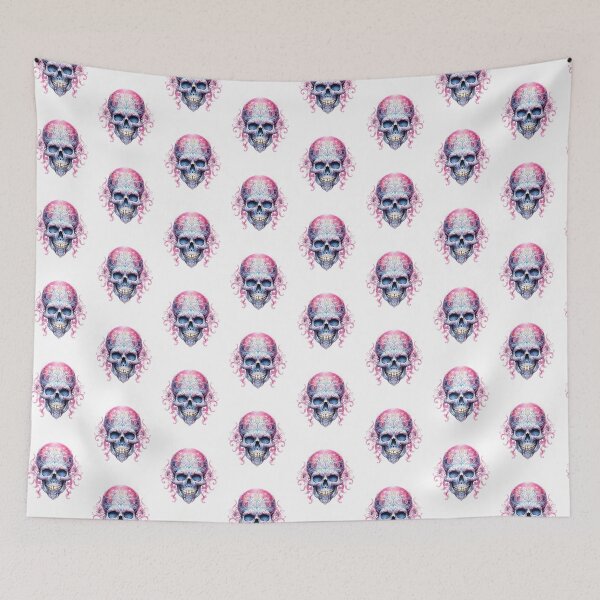 Item preview, Spooky Halloween Pink Skull designed and sold by ArtFromBeyond.