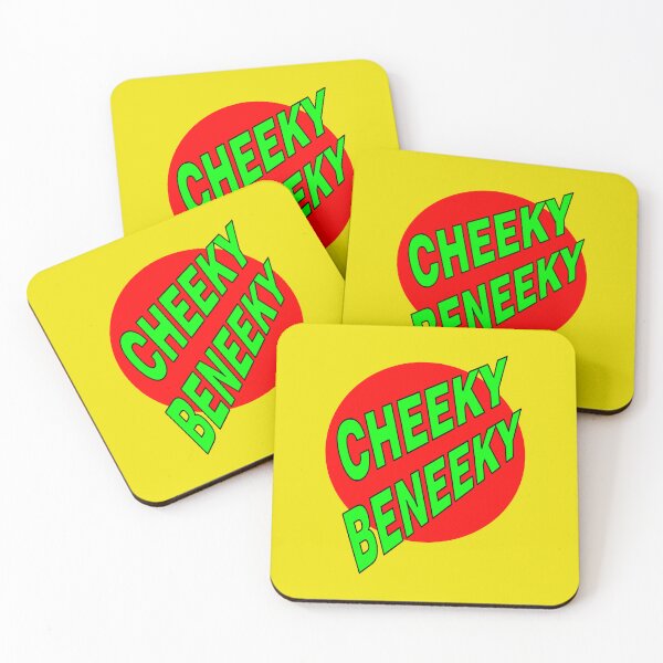 Item preview, Cheeky Beneeky, Green Bold Font on Red Circle designed and sold by AASparksDesigns.