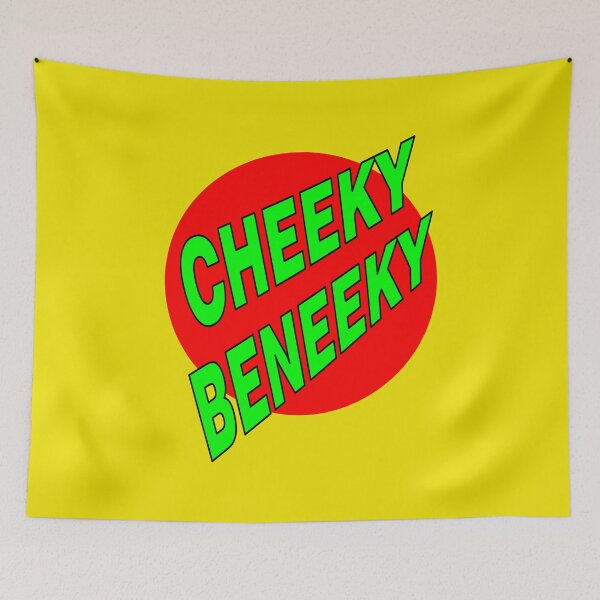 Item preview, Cheeky Beneeky, Green Bold Font on Red Circle designed and sold by AASparksDesigns.