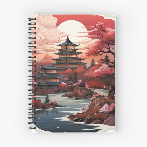 Item preview, Calm Japan Landscape with Sakura designed and sold by StickerBlastUS.