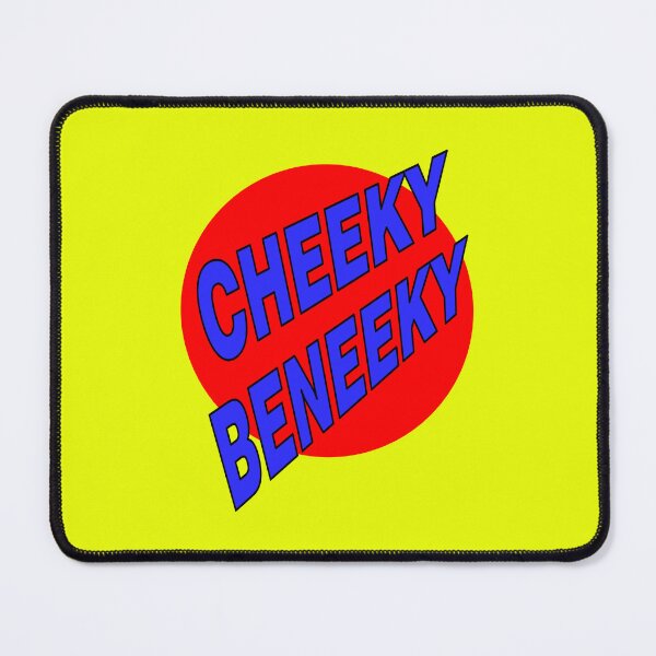 Item preview, Cheeky Beneeky, Blue Bold Font on Red Circle designed and sold by AASparksDesigns.