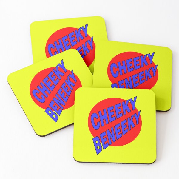 Item preview, Cheeky Beneeky, Blue Bold Font on Red Circle designed and sold by AASparksDesigns.