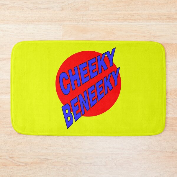 Item preview, Cheeky Beneeky, Blue Bold Font on Red Circle designed and sold by AASparksDesigns.