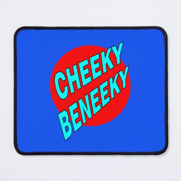 Item preview, Cheeky Beneeky, Light Blue Bold Font on Red Circle designed and sold by AASparksDesigns.