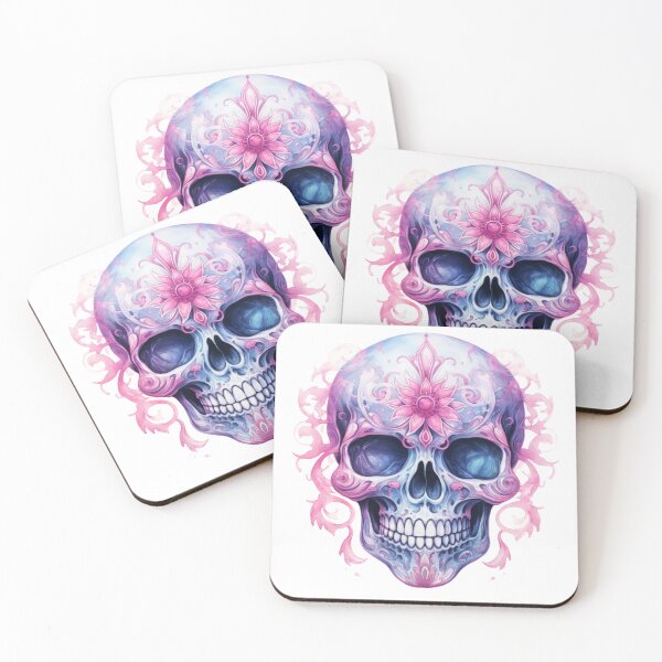 Item preview, Spooky Halloween Pink Skull designed and sold by ArtFromBeyond.