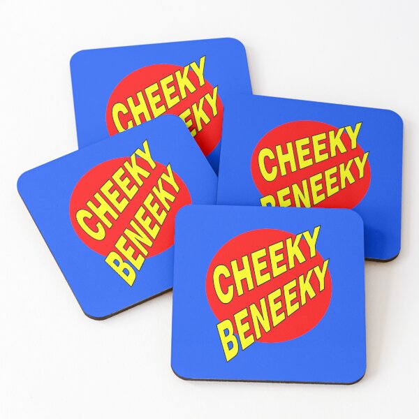 Item preview, Cheeky Beneeky, Yellow Bold Font on Red Circle designed and sold by AASparksDesigns.
