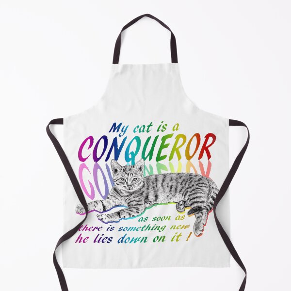 Item preview, Conquering cat - graphite version, rainbow colorized English text 2 designed and sold by SylvieG18.