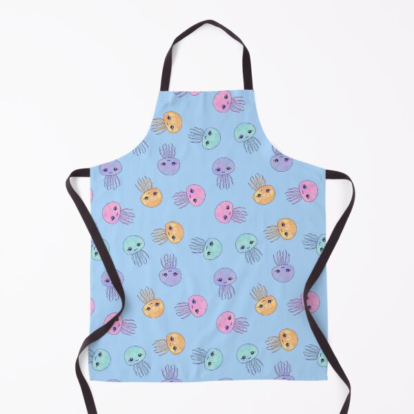 Item preview, Cute rainbow jellyfish on blue designed and sold by QuirkyCraftz.
