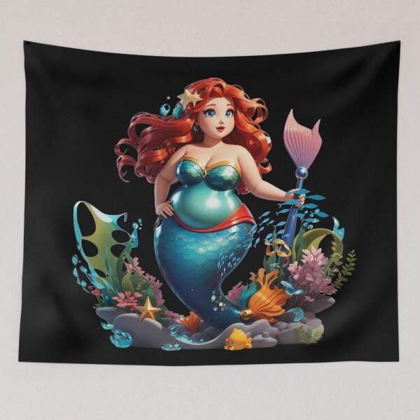 Item preview, Beautiful Plus Size Redhead Mermaid designed and sold by SirenasWorld.