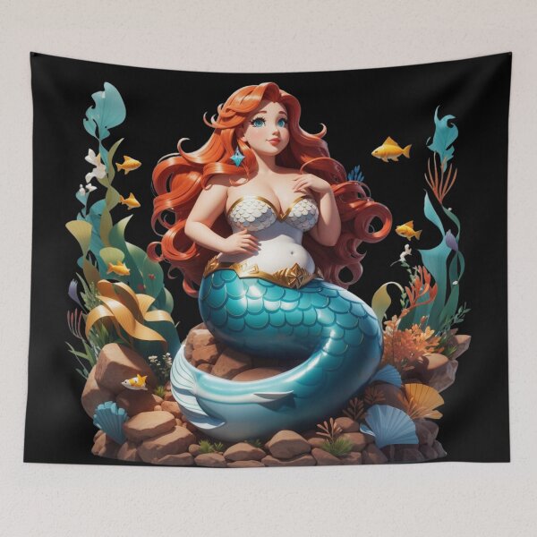 Item preview, Pretty Plus Size Mermaid designed and sold by SirenasWorld.