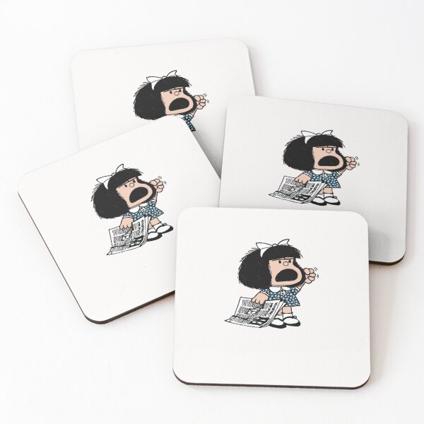 Item preview, Angry Mafalda with newspaper and fist raised cartoon quino argentina   designed and sold by GarfieldJacobs.
