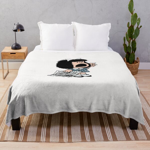 Item preview, Angry Mafalda with newspaper and fist raised cartoon quino argentina   designed and sold by GarfieldJacobs.