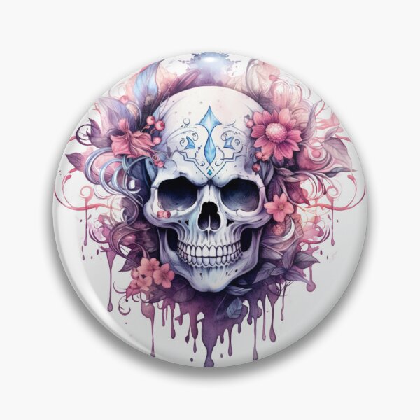Item preview, Spooky Halloween Pink Skull designed and sold by ArtFromBeyond.