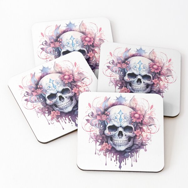 Item preview, Spooky Halloween Pink Skull designed and sold by ArtFromBeyond.