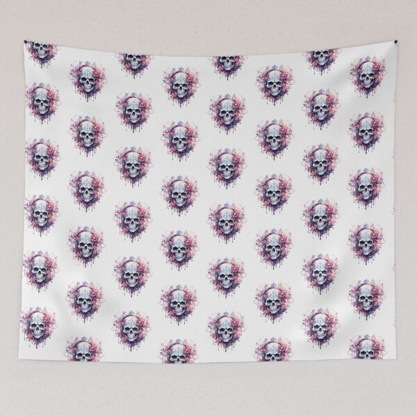 Item preview, Spooky Halloween Pink Skull designed and sold by ArtFromBeyond.