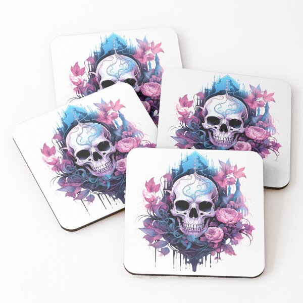 Item preview, Spooky Halloween Pink Skull designed and sold by ArtFromBeyond.