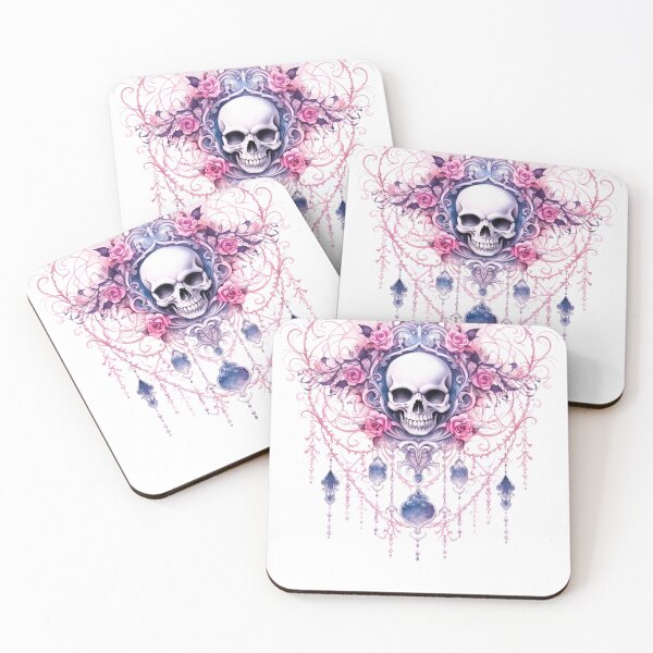 Item preview, Spooky Halloween Pink Skull designed and sold by ArtFromBeyond.