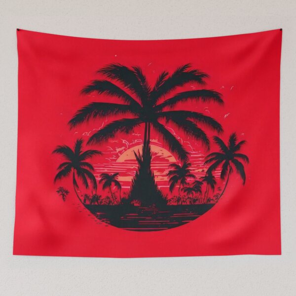 Item preview, Hot Red Retro Palm Tree designed and sold by SassyArtistry.