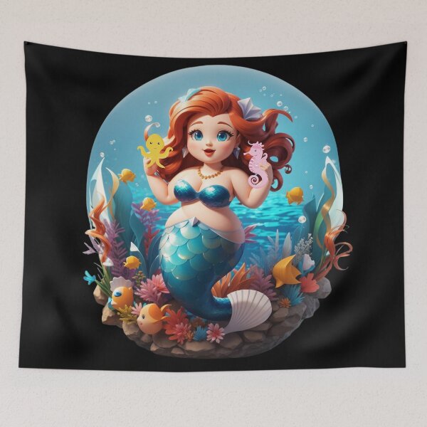 Item preview, Cute Little Plus Size Mermaid  designed and sold by SirenasWorld.
