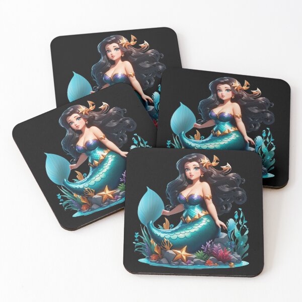 Item preview, Raven-hair Cute Little Plus Size Mermaid  designed and sold by SirenasWorld.