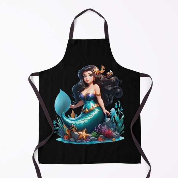 Item preview, Raven-hair Cute Little Plus Size Mermaid  designed and sold by SirenasWorld.