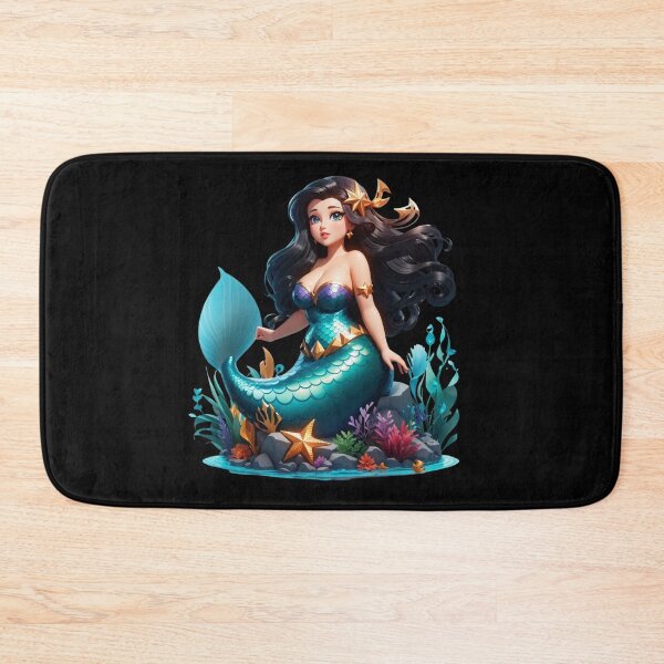 Item preview, Raven-hair Cute Little Plus Size Mermaid  designed and sold by SirenasWorld.