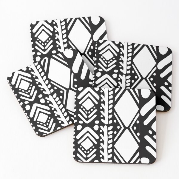 Item preview, Black and White Mud Cloth Abstract Pattern designed and sold by funkyvibes.