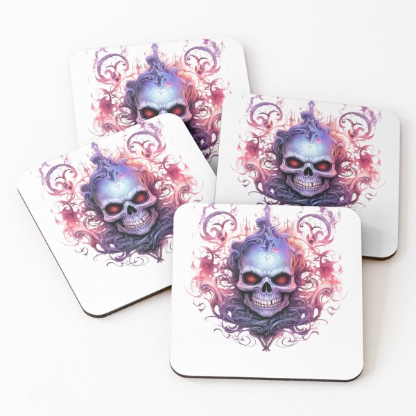 Item preview, Spooky Halloween Pink Skull designed and sold by ArtFromBeyond.