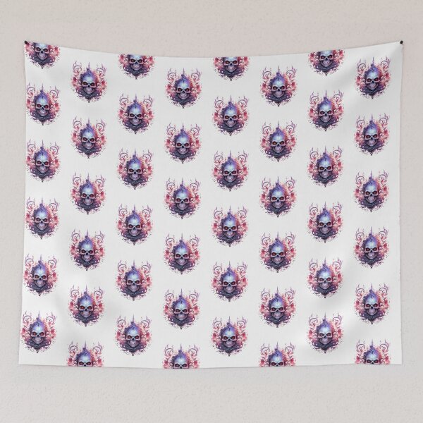 Item preview, Spooky Halloween Pink Skull designed and sold by ArtFromBeyond.