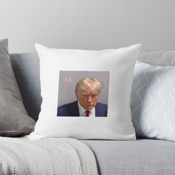 Donald Trump Mugshot Throw Pillow