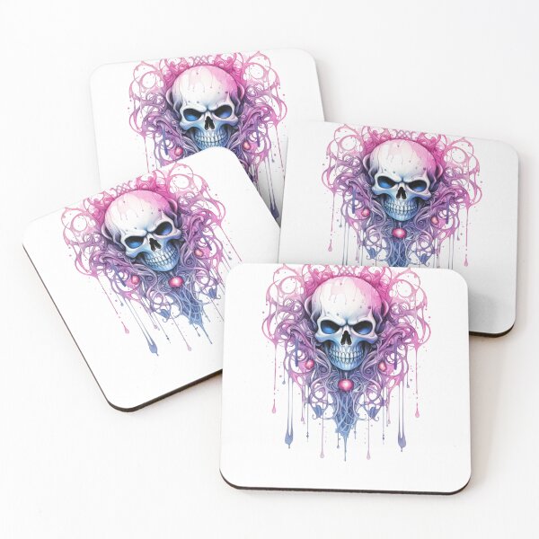 Item preview, Spooky Halloween Pink Skull designed and sold by ArtFromBeyond.