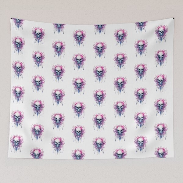 Item preview, Spooky Halloween Pink Skull designed and sold by ArtFromBeyond.