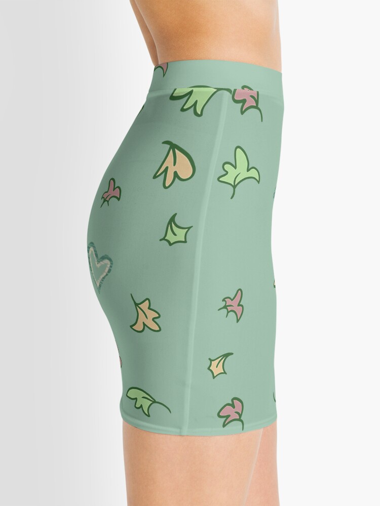 Mini Skirt, HEARTSTOPPER: Leaves and Hearts designed and sold by GammarayPrints