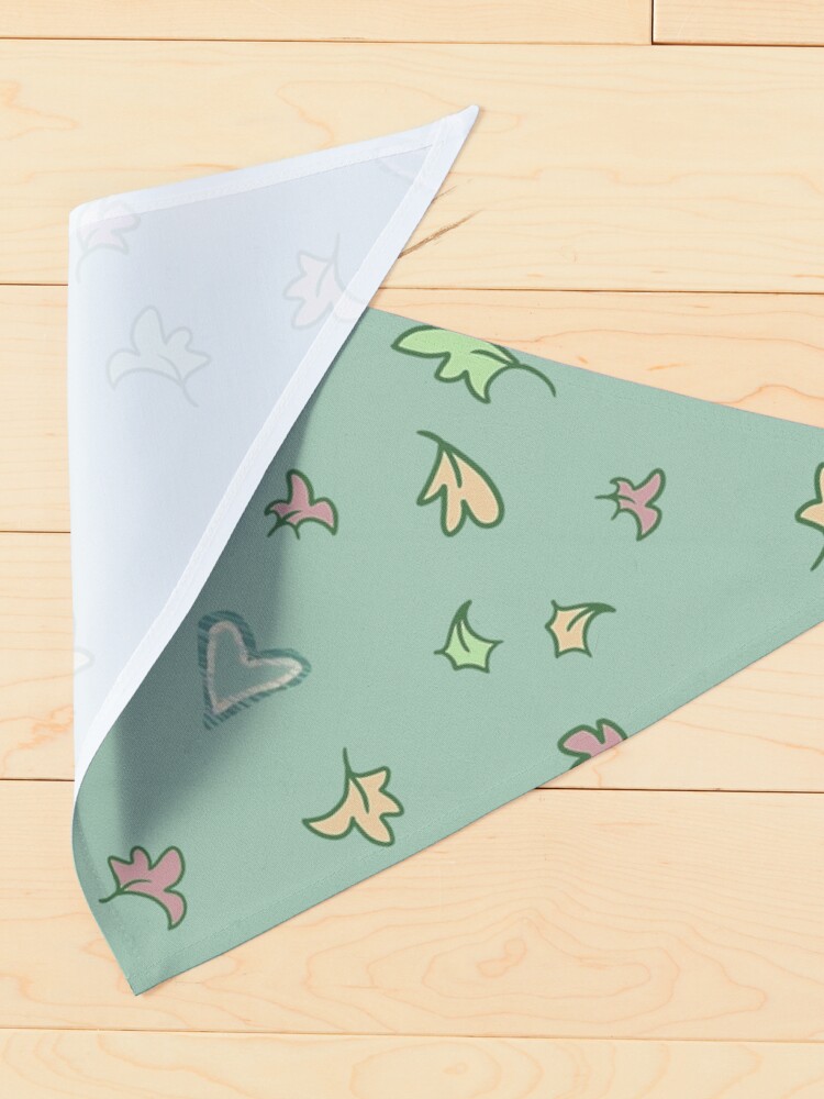 Thumbnail 4 of 6, Pet Bandana, HEARTSTOPPER: Leaves and Hearts designed and sold by GammarayPrints.