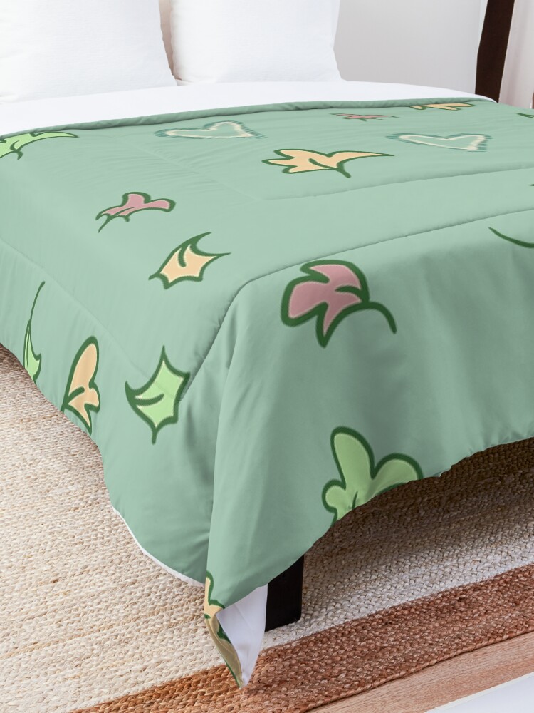 Thumbnail 5 of 6, Comforter, HEARTSTOPPER: Leaves and Hearts designed and sold by GammarayPrints.