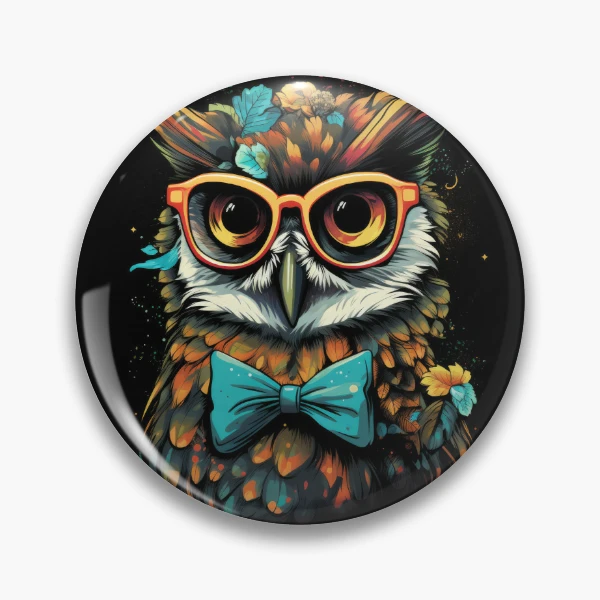 Pattern with cute owls with trendy accessories - glasses, bow-tie