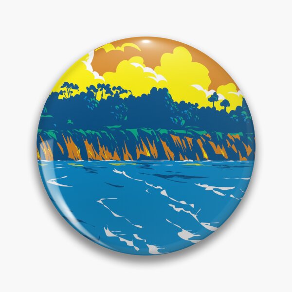 Item preview, Devereux Beach or West Campus Beach in Isla Vista California WPA Poster Art designed and sold by patrimonio.