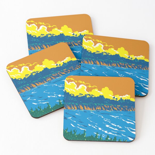 Item preview, Devereux Beach or West Campus Beach in Isla Vista California WPA Poster Art designed and sold by patrimonio.