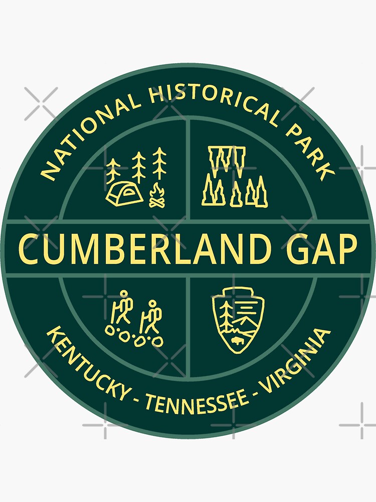 "Cumberland Gap National Historical Park Heraldic Logo" Sticker for