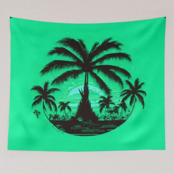 Item preview, Teal Retro Palm Tree designed and sold by SassyArtistry.
